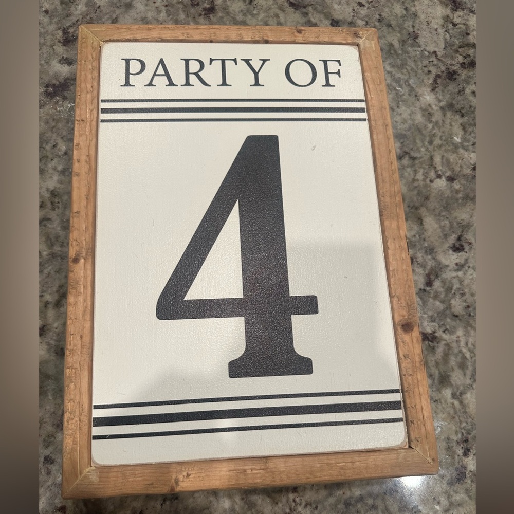 Rustic Party of 4 Wall Sign